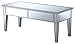 Convenience Concepts Gold Coast Mirror Coffee Table with Two Drawers, Mirror / Silver Frame