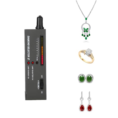 Lwuey Diamond Tester Pen, High Accuracy Diamonds Testers Professional Jewelry Gem Test Pens Gemstone Precision Selector Tool Thermal Conductivity Meter LED Audio Help Tell Portable for Novice Expert