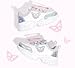 LUCKY STEP Kids Chunky Sneakers Fashion Platform Walking Tennis Shoe Sparkly Butterfly Faux Leather Elastic No-tie Laces School Shoes for Girls Boys(White,Big Kid 4)