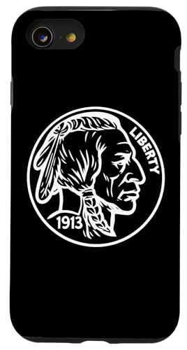 バッファロー ニッケル コイン コレクター 5セント 貨幣学 1913 アメリカ スマホケース iPhone SE (2020) / 7 / 8 用