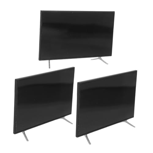 LALAFINA 3個スケール ミニチュア テレビ 模型 ドールハウス用リビングルーム装飾 ミニ家具アクセサリー コンパクトで耐久性のあるシミュレー