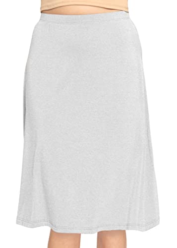 STRETCH IS COMFORT Women's Comfortable Flowy Airy A-Line Knee Length Light Weight Skirt