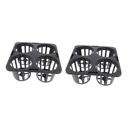 HOUDERCO 2個 花壇用丸形プランタートレイ防水黒植木鉢下敷き多目的園芸用品小苗 豆苗対応簡単設置再利用可能