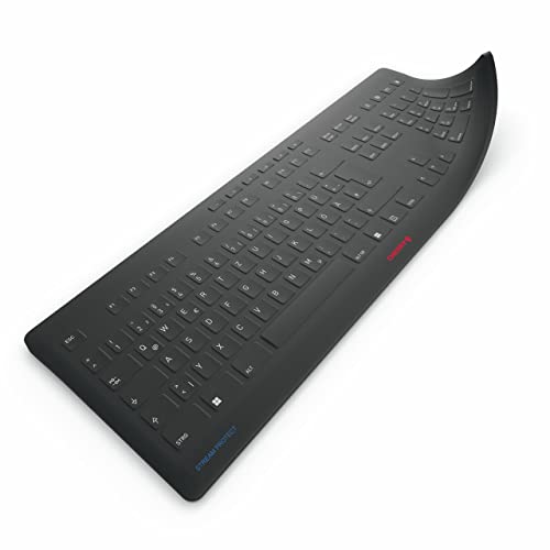 Protector de teclado CHERRY STREAM de silicona desinfectable negro QWERTZ 1