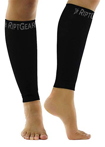 RiptGear Calf Compression Sleeves for Women and Men (Pair) - Graduated Compression Ergonomic