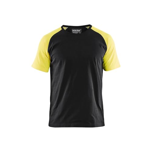 Camiseta de trabajo Blaklader de alta visibilidad negro y amarillo flúor ropa laboral talla 6XL