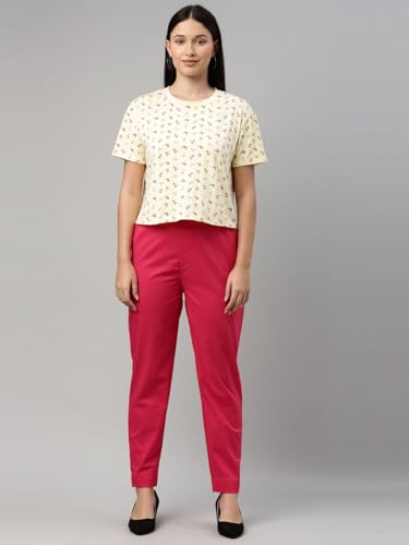 Image of GO COLORS Soft Cotton Pant Full Length for Women| Breathable, Mid Rise