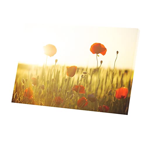 Toile coquelicot champ nature ensoleillé pour déco chambre