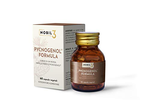 Nobil3 Pycnogenol® Formula con Picnogenolo Uva Rossa Mirtillo Nero 60 cps 500 mg