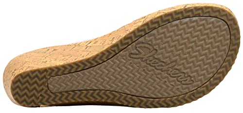 Skechers Women's Beverlee - High Tea Wedge Sandal, White, 9 M US