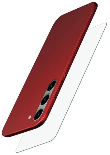 Coque Samsung S23 Plus moex Alpha rouge ultra fine avec film de protection d'écran rigide