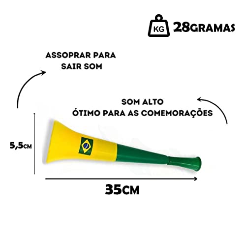 Corneta Vuvuzela Verde E Amarela Com Marca Da Bandeira Do Brasil Copa Do Mundo E Eleições Eventos To