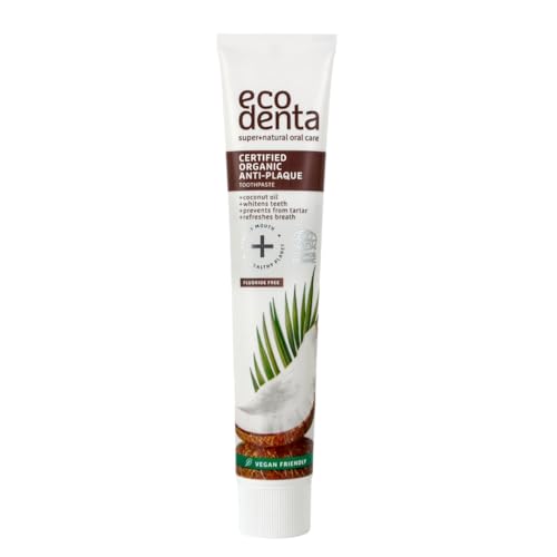 Ecodenta Organic Whitening Toothpaste - Fluoride Free With Coconut Oil, Natural, Vegan - 75 ml - Image 5