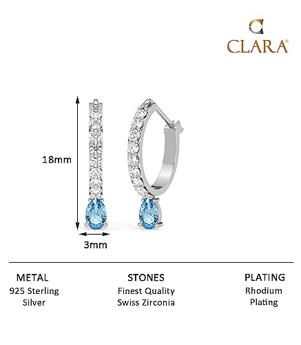 Image of CLARA 925 Sterling Silver Hoop Bali Earrings | Platinum Plated | Daily Wear |Gift for Women and Girls