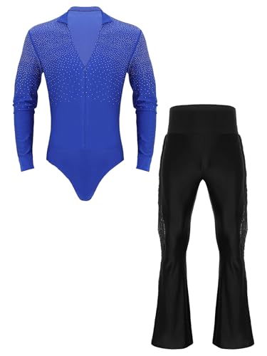 Costume de patinage artistique pour homme et body de danse latine noir