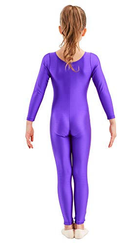Image of Kepblom Girls Scoop Neck Long Sleeve Unitard Bodysuit Dancewear For Child