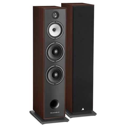 Triangle - BOREA BR10 Hi-Fi Floorstanding Speakers - Power handling 200W - Efficiency 92 dB/W/m - 21cm drivers - Versatile Music and Home Cinema - 245 x 1110 x 380 mm (Walnut, Pair)