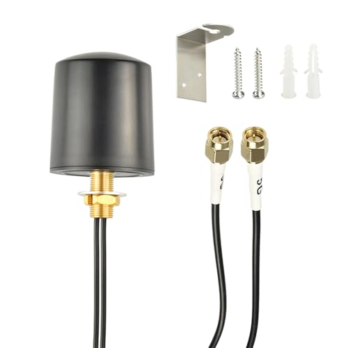 BOOBRIE 600-6000 MHz MIMO 5G LTE-Antenne Outdoor 4G 5G LTE-Antenne Externe Omnidirektionale 5 dBi mit 5M Dual-SMA-Stecker Low Loss BMR100 Koaxialkabel für 4G/5G-Router, WLAN, IoT und Mobilfunknetze
