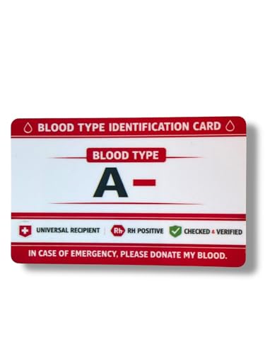 Blood Type Identification Card (Blood Type A-)