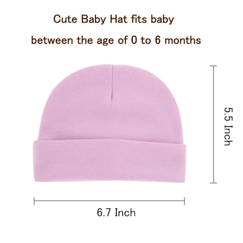 Newborn Hats Mittens Set Cute Baby Girls Boys Cotton Beanie hat Gloves, Unisex Baby Infant Caps for 0-6 Months2