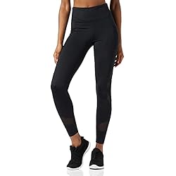 AURIQUE Mallas de Deporte con Panel de Rejilla Mujer, Negro, 44