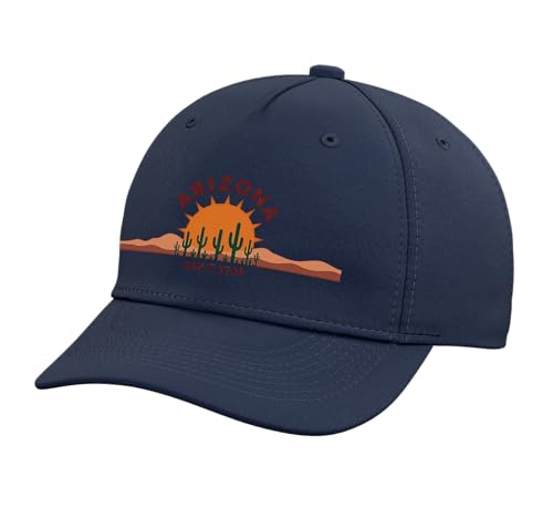 Arizona Can't Stop State Pride Desert Sun Cactus Adjustable Printed Baseball Hat, Navy Blue
