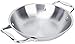 WALLDOR Padella per Wok in Acciaio Inossidabile, Padella Cinese per Uso Domestico Padella per Wok con Doppio Orecchio Padella per Induzione Padella per Wok Antiaderente Pentole da Cucina, 9,3 Pollici