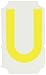 Brady 5060-U, Quik-Align Labels, 2" Height, Yellow, Legend "U" (10 per Package)