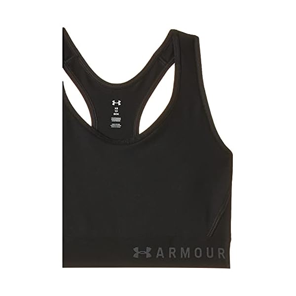 Under-Armour-Womens-Armour-Mid-Keyhole-Sports-Bra Under Armour Women's Armour Mid Keyhole Sports Bra , Black (001)/Metallic Silver , Large