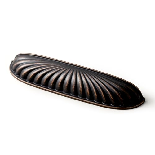 Goo-Ki 5''Hole Centers Antique Oil Rubbered Bronze Cabinet Pulls,Accessible Luxury Zinc Alloy Din Cup Cabinet Pulls with Retro Style,6 Pack