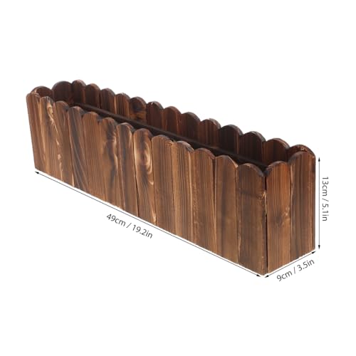 Jardinière en bois style piquet robuste avec base de fleurs réaliste extérieure