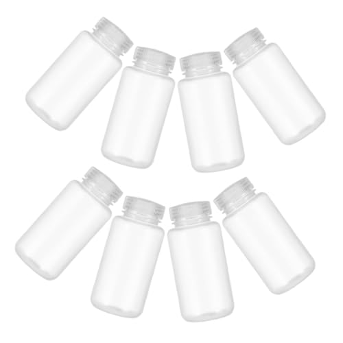 CHILDWEET Wide Mouth Sealed Liquid Containers 8 Plastic Lab Reagent Bottles Visibility for Accurate Experiments