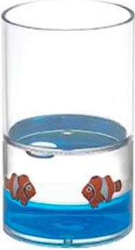 Gedy Py108900300 Pyxis - Portaspazzolini Da Appoggio In Policarbonato Trasparente Con Decoro Acqua