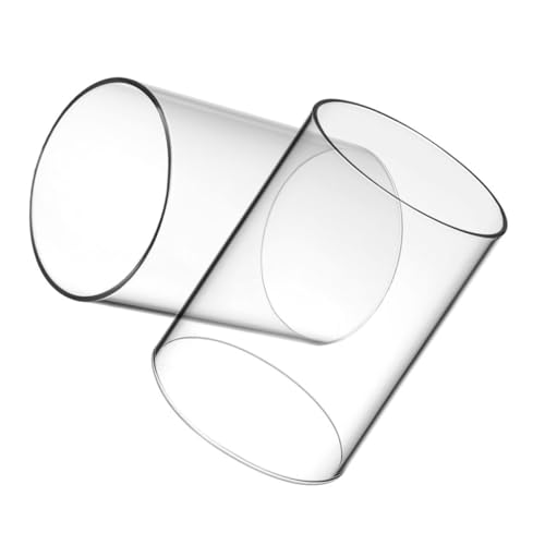 BATHVEVE Abat-Jour en Verre Transparent pour Bougies Lot De 2 10x20 Cm Cylindres en Verre Protection Coupe-Vent Fournitures pour Bougies Décoration Élégante