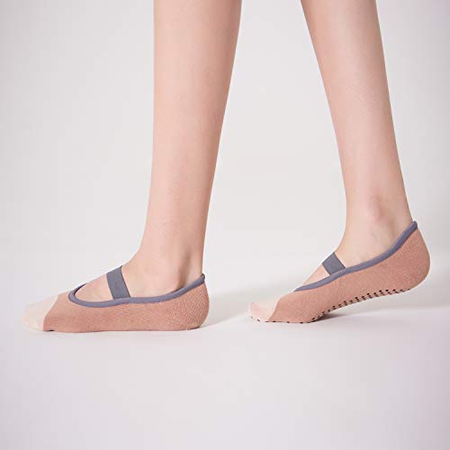 Color Block Yoga Socks with Non Slip Grips, Perfect for Pilates, Barre, Ballet, Barefoot training2