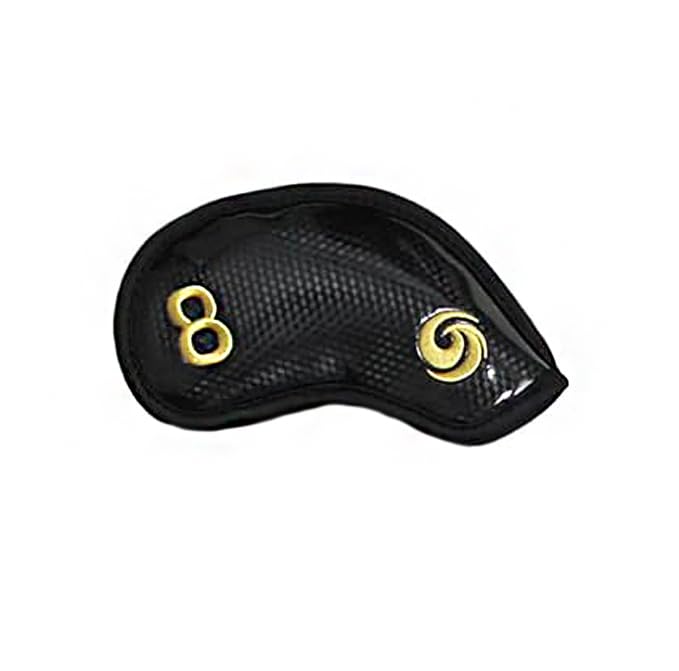 Scott Edward 10pcs/12pcs Leather Golf Iron Head Covers Thick Synthetic PU Wedge Golf Headcover with Embroidered Number Tags Fit Most Clubs(Single 8)