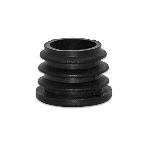 Image of Flyshop Black M8 Threaded Plastic Plugs Round Tube End Caps Tubing Plugs Inserts Furniture Glider 22 mm Diameter 4 Pcs