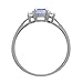 Silvershake Petite Genuine Tanzanite and White Topaz 925 Sterling Silver Promise Ring Size 4.5