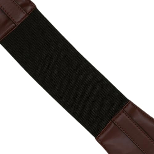 AMPOSSTO Women Fashion Wide Elastic Cinch Waist Belt Retro PU Leather Pin Buckle Waistband for Overcoat Dress Outfits 6