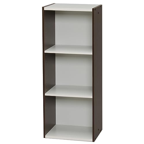 Iris Ohyama UB-9035 Space Unit Storage Rack, Bookshelf, Off White/Walnut Brown, Height 35.4 inches (90 cm), Large Capacity, Space Saving Storage, Cartoon Shelf, Comic Shelf, Depth Slim, Clean, Sturdy