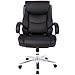 Amazon Basics Big & Tall Executive, Adjustable, Swivel Office Chair with Armrest, Black Bonded Leather
