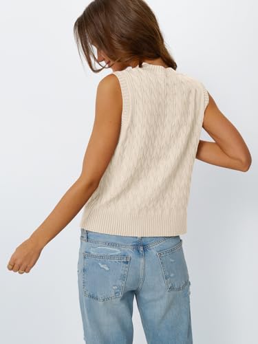 LILLUSORY Sweater Vest Women Fashion Casual Summer Outfits V Neck Cable Knit Spring Trendy Cropped Sleeveless Cute 20254