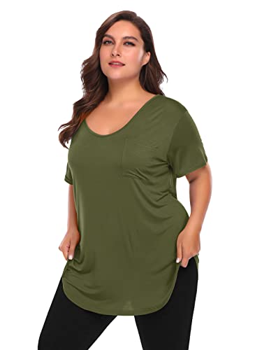 Image of BELAROI Women Plus Size Tops V-Neck Tunics Shirts