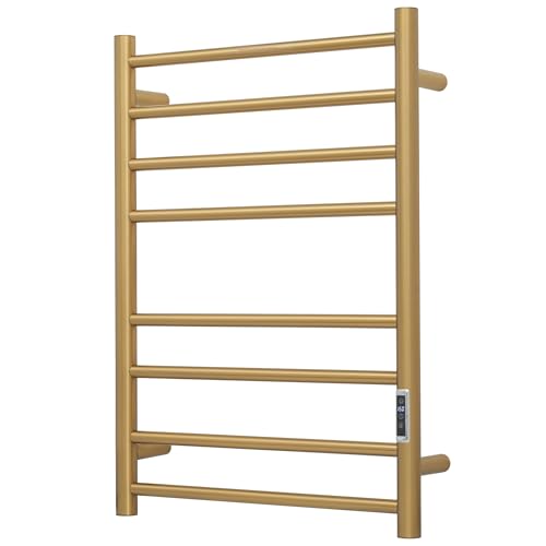 SHARNDY Electric Heated Towel Warmer - Wall Mounted Bathroom Towel Rack, Plug-in Design & Gold...