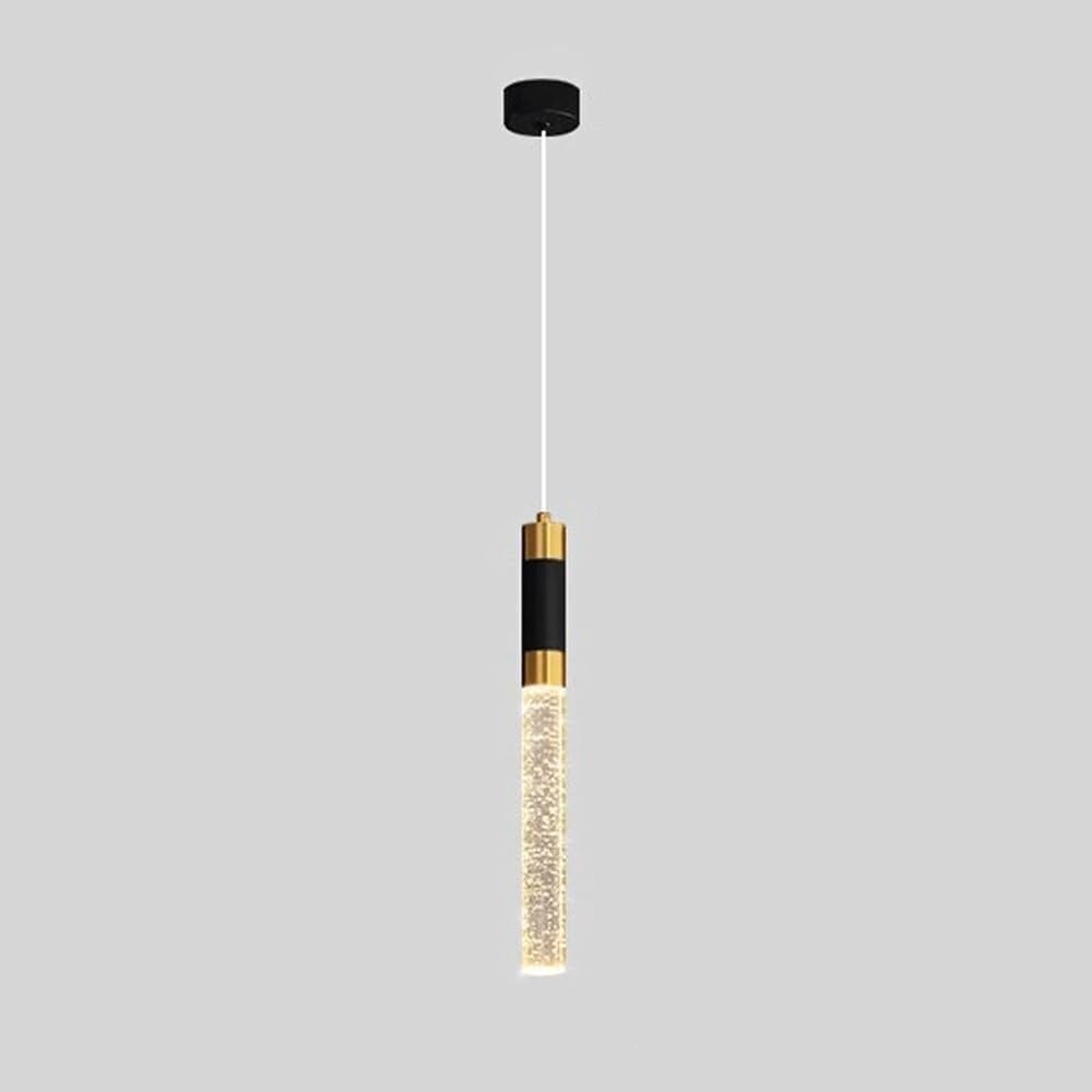 KXEcoLife Modern Nordic Bedside Pendant Light Minimalist Long Bubble Tube Bar Counter Hanging Lamp Mid Century Vintage Cylindrical Dining Room Chandelier