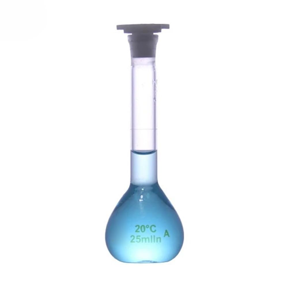 Matraccio volumetrico con tappo in plastica da 25 ml, 50, 100, 200, fornitura sperimentale Attrezzature da laboratorio
