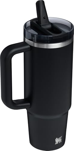 Image of STANLEY Quencher ProTour Flip Straw Tumbler with Leakproof Lid 30 oz | Built-In Straw and Handle | Cup Holder Compatible for Travel | Insulated Stainless Steel Cup | BPA-Free | Black