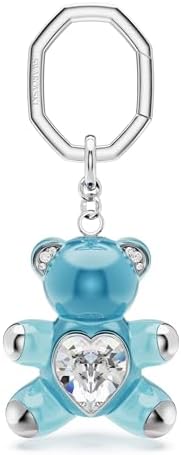【新品】スワロフスキー SWAROVSKI キーリング  Icons クマ Teddy キーリング, クマ, ブルー, ロジウム・プレーティング