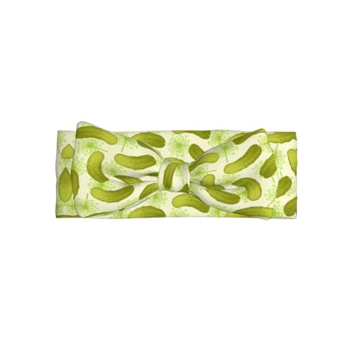 FoRes Sushi Dill Pickles Baby Bow Headband - Soft Bows Hair Accessories for Baby - Angel Princess Hairband - Perfect Full Moon Gift