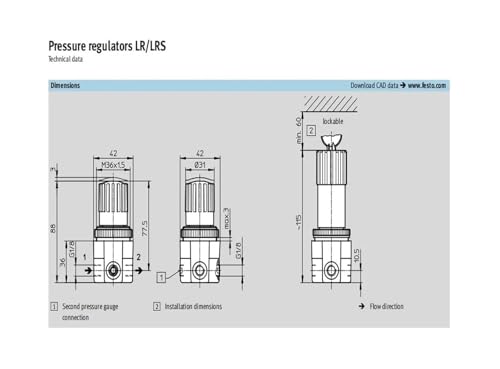 Valve LR-1/4-D-7-MIDI 186453 avec manomètre LR-3-8-D-7-MIDI - 6